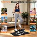 Rock Stepper with Digital Monitor, Low-Impact Compact Rock Stepper Side to Side with Resistance Bands, 360 LBS Weight Capacity, Portable Stair Stepper for Home, Apartment, Dormitory, Office