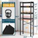 Over The Toilet Storage Cabinet,4 Tier Bathroom Organizer and Storage With Adjustable Shelf Waterproof Feet Pad and Basket Multifunctional Space Saver Freestanding Bathroom Shelves With Dividers Black, Large