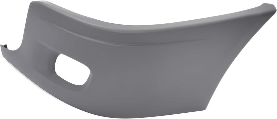 HECASA Front Bumper End Cap Compatible with 2008-2017 Freightliner Cascadia Bumper Cover End Corner Extension W/Fog Light Holes Gray - Driver Side