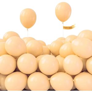 PartyWoo Nude Balloons 100pcs 5 Inch Apricot Boho Fall Neutral Latex Helium Balloons for Graduation Wedding Anniversary Birthday Boy Baby Shower Woodland Boho Theme Party Decorations Brown-F05