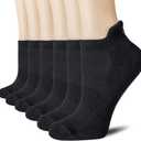 CS CELERSPORT 6 Pairs Ankle Athletic Running Socks Low Cut Sports Tab Socks for Men and Women (Medium)