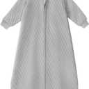 Yoofoss Baby Sleep Sack 12-18 Months 1.0 Tog Long Sleeve Sleep Sack Organic Cotton Wearable Blanket for Toddlers 2-Way Zipper Quilted Sleeping Sacks(Large)