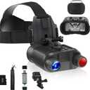 Head-Mounted Night Vision Goggles - lovpo Rechargeable Digital Infrared Night Vision Binoculars 1312FT 2.7" Screen Night Vision Goggles with Head Strap &32GB SD card and Card Reader for Hunting,Adults
