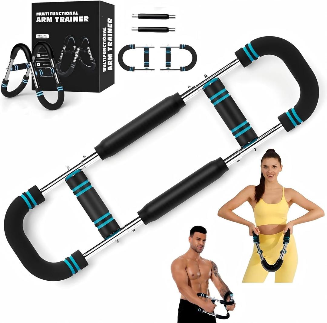 Twister Arm Trainer, 40-100lb Adjustable Chest Workout Equipment Power Twist Arm Trainer, Forearm Strengthener, Portable Spring Resistance for Home Fitness (Blue)