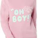 Amazon Essentials Disney | Marvel | Star Wars | Princess Women's Fleece Crew Sweatshirts (2 X-Large, Mickey Oh Boy)