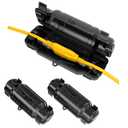 3 Pack Outdoor Extension Cord Safety Cover with Waterproof Seal IP54 Water-Resistant, Weatherproof Electrical Connection Box, Plug, Socket, Holiday Decoration Light, Black