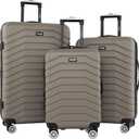 Wrangler Tahoe 3 Piece Spinner Luggage Set, Desert Taupe