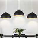 3 Pack Pendant Lights for Kitchen Island Modern Pendant Lighting Fixtures Hanging Vintage Ceiling Light Fixture for Dining Room Living Room Foyer Entryway Bedroom Hallway, E26 Base, Black