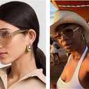 Retro Gold Aviator Sunglasses for Women Men Trendy Oversized Fashion Metal Frame Oval Designer Inspired Dupe Shades