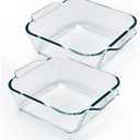 6"x6" Baking Pan, Square Baking Dishes 2 Pack Glass Bakeware Dish For Casserole Lasagna Brownie, Perfect for Reheating Individual Portions in Oven, Microwave or Air Fryer