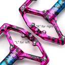 Road/Mountain Bike Pedals - 3 Bearings Bicycle Pedals - 9/16 CNC Machined Flat Pedals with Removable Anti-Skid Nails
