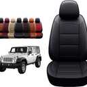 OASIS AUTO 2007-2017 Wrangler JK Custom Leather Seat Covers (2007-2010 Wrangler 2-Door, Black)