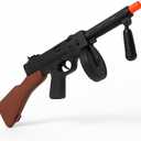 Nicky Bigs Novelties Adult Gangster Machine Gun Costume Prop 19.5 Black Plastic Replica Toy with Authentic RataTatTat Sound Effects Lightweight Accessory