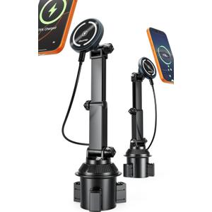 OHLPRO for MagSafe Cup Holder Car Mount Charger for iPhone 17, 15W Fast Charging Magnetic Cupholder Phone Mount, Compatible with iPhone 16 15 14 13 12 Series, for Kids Road Trip Essentials