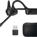 ZIOCOM Bone Conduction Headphone, Open Ear Headphone with Mic and Noise Canceling, aptX-LL Bluetooth Wireless Headset with USB-A Dongle, Compatible with PS4/PS5/PC/Online Teaching/Meeting