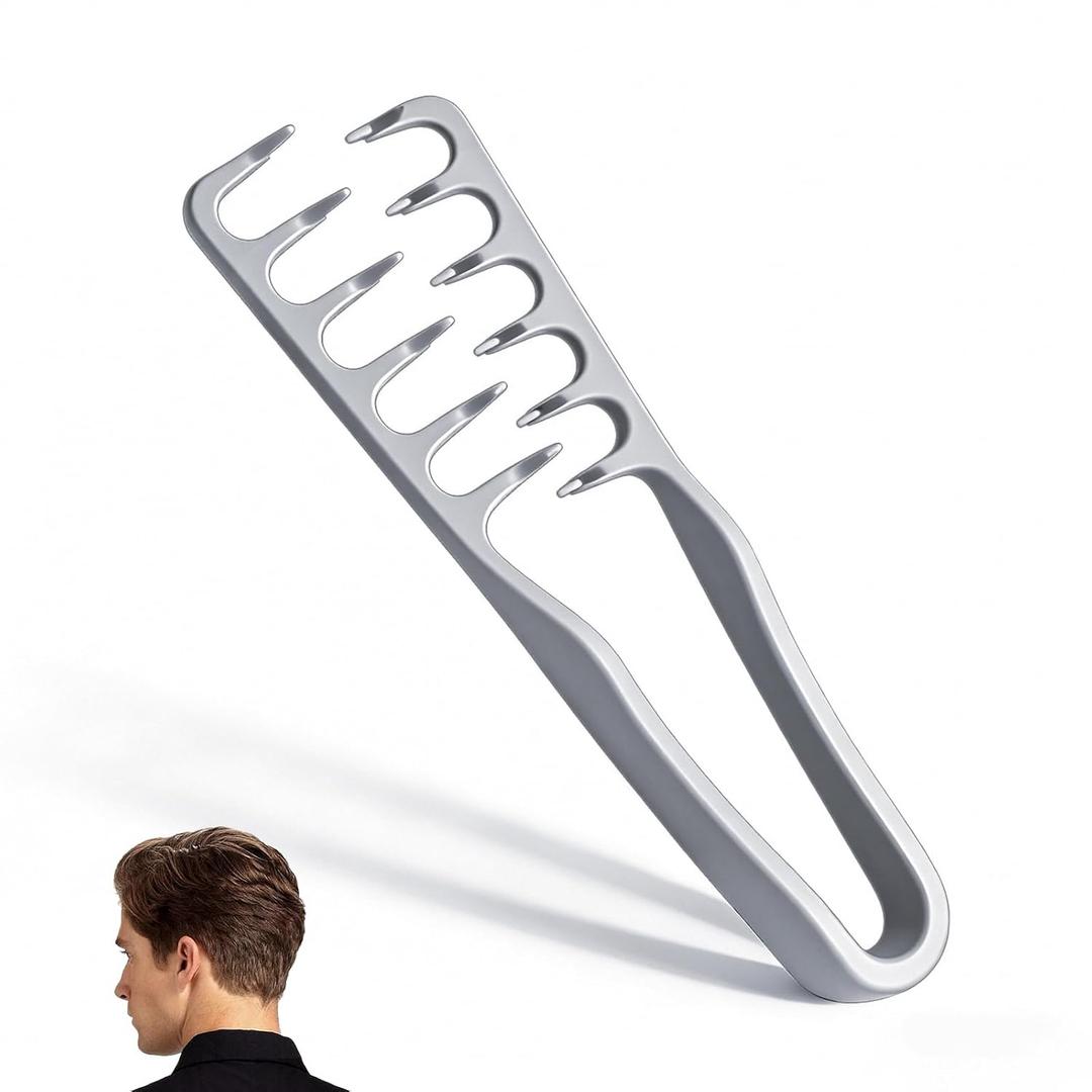 2 x Mens Hair Texture Comb Wide Tooth Barber Comb for Styling, Volume & Definition, Professional Grooming Tool for Thick, Curly & Wavy Hair
