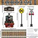 Train Party Decoration Train Theme Door Banner Backdrop Railroad Track Aisle Runner Traffic Crossing Sign Background Fabric for Transportation Birthday School Classroom Home Baby Shower Supplies