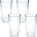 Tervis Clear & Colorful Tabletop Made in USA Double Walled Insulated Tumbler Travel Cup Keeps Drinks Cold & Hot, 16oz - 4pk, Clear