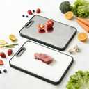 Titanium Cutting Board for Kitchen, Cutting Board Double Sided Food Grade, Food Grade Pure Titanium/PP, Easy to Clean Large Size,non toxic Chopping,15.7 * 11 Inch, Dishwasher Safe
