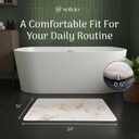 Quick Dry Shower Stone Bath Mat, Super Absorbent & Non-Slip 24 x 16 Inch Diatomaceous Earth Mat, Durable & Easy to Clean Diatomite Bath Mat for Bathroom Floor/Kitchen (Ivory Drift), 1'4" x 1'11"