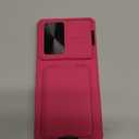 SSLOTSCASE for Samsung Galaxy S25 Ultra Case with Card Holder & Kickstand & Slide Camera Lens Cover, Silicone Edge Protection Rugged Heavy Duty Phone Case Cover for Galaxy S25 Ultra 5G 2025, Pink