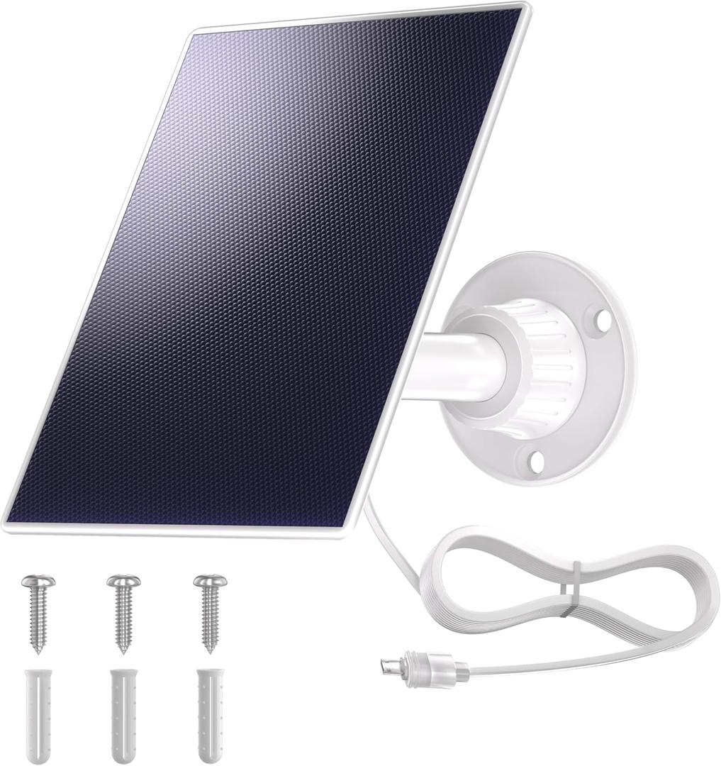 Solar Panel Compatible with Simplisafe Outdoor Camera, IP65 Waterproof, 360 Adjustable Panel for Outdoor Security Camera Series 2 Wireless and Wired, 13FT Charging Cable