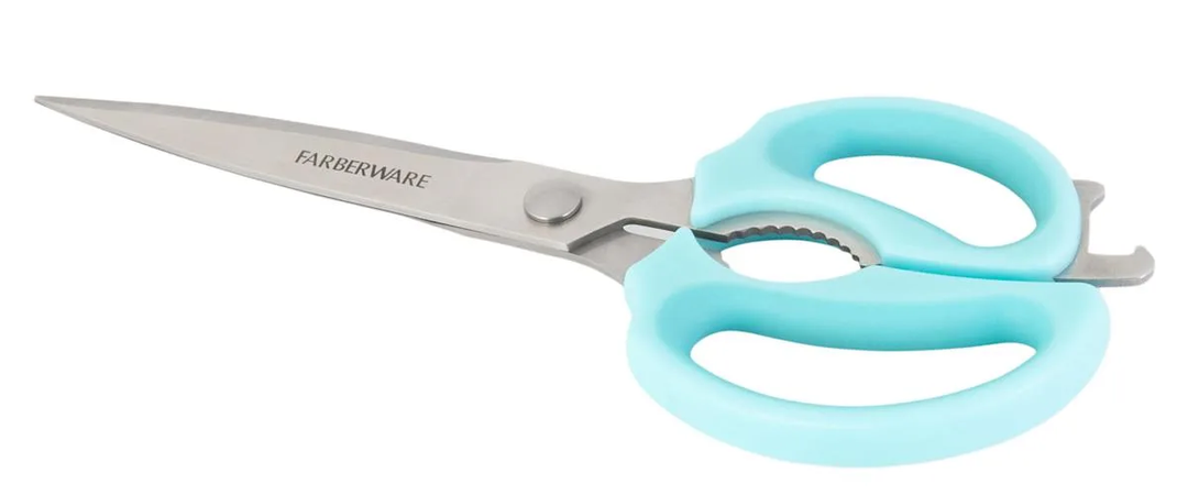 Farberware Comfort Grip Kitchen Scissors, 1 Pack, Aqua