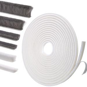 Self-Adhesive Weather Stripping Seal for Doors & Windows  Soundproof Insulation Gap Filler for Sliding, Exterior, Front, and Jamb Frames  0.2" x 0.35" x 16.5 ft, White