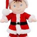 June Garden 14" Soft Dolly Santa - Stuffed Soft Baby Boy Doll for Birth and Up - Christmas Special Edition