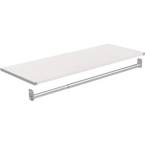 ClosetMaid Modular Shelf & Hang, Wood Organizer Adjustable Closet, Add On Storage Accessory, White, Shelf and Hang Rod Kit