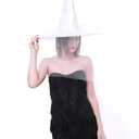 2 x Crazy Night Women's Witch Hat Halloween Costume Witch Hat with Veil (White)