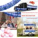 2 x 2 Pack Iridescent Fringe Float Curtain, Metallic Foil Fringe Garland Shiny Wall Hanging Drapes Tassel Foil Float for Parade Float Trailer, Outdoor Indoor Birthday Holiday Party Decoration (Royal Blue)