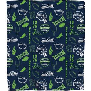 Pegasus Home Fashions Seattle Seahawks 50'' x 60'' Collage Icons Polar Fleece Blanket (One Size)