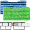 Reusable Replacement Pads Compatible with Shark Vac Pad VM252 VM251 VM200 VC205 VM250 VM200 VM200C VM190 VM250 QM250 VM190 VM200P12 Vacuum Mop Refills Upgraded Design of Dirt Chamber, 1+1+2 Pack (green+blue)