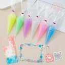 Decoden Cream Fake Whipped Cream Glue Kit, Fake Icing Whipped Clay Decoden Cream Kit (Glitter Set) (6 bags)