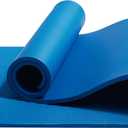 Amazon Basics 1/2 Inch Extra Thick Exercise Yoga Mat with Carrying Strap for Home Workouts and Fitness, Non-Slip, Cushioned Support, 74" x 24" x 0.5", Blue