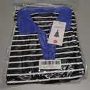 ZESICA Womens Striped Long Sleeve Tops Oversized Sweatshirt V Neck Loose Fit Tunic Tops Spring Casual Blouses (Black, S)