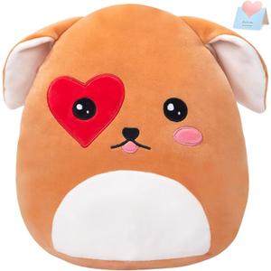 Valentines Puppy Dog Plush Stuffed Animals Squishy Original Heart Love You Dog Pillow Soft Cuddly Valentine Gifts for Kids Girls Girlfriend Boyfriend Mom Lover, 11.5 Inch