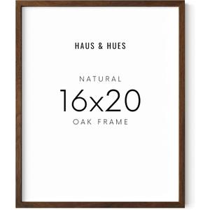 HAUS AND HUES Walnut Rustic Frame - 16x20 Wooden Poster Holder, Natural Wall Display, 16x20 in