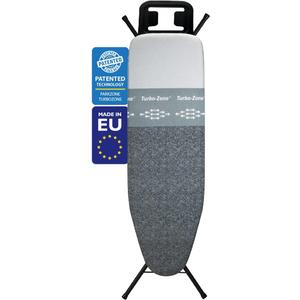 Bartnelli Classic Ironing Board with New Patent Technology | Made in Europe Iron Board with Patent Fast-Glide Zone, 4 Layer Cover & Pad, Height Adjustable, Safety Iron Rest, 4 Premium Steel Legs (Black/Black)