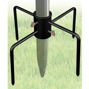 Garbuildman Upgraded Pole Stabilizer Stand Base with 4 Prongs for Outdoor Bird Feeder Pole, In-Ground Umbrella Stand Anchor Support Applies to 1.26" -1.96" Poles, Black, 1 Pack
