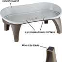 Elevated Pet Feeding Tray with Splash Guard & Non-Skid Feet, Raised Dog Bowl Stand 21 x 11 x 8.5 with Two Stainless Steel Bowls for Food & Water, Comfortable Mealtime for Dogs & Cats by PETMAKER