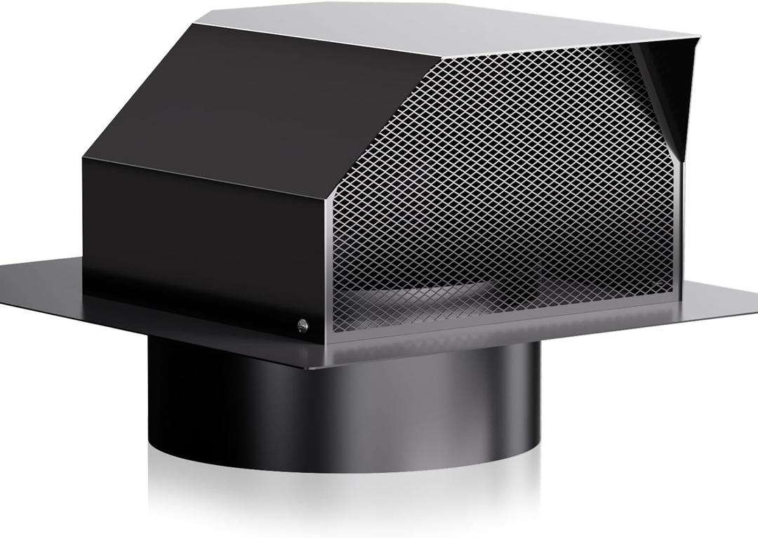 Hon&Guan 8 Inch Roof Vent CapUpgraded Airflow Roof Vents for Houses Watertight Galvanized Steel Roof Exhaust Vent for Ventilation System-with Damper