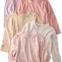 Butterblu London 5-Pack Long Sleeve T-Shirts​ 100% Organic for Boys & Girls, Sorbet, 2T