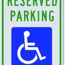 Handicap Parking Sign - 18 x 12 Inch Aluminum With ADA Accessibility Symbol, Reserved Parking, Engineer Grade Reflective Material, UV Protected and Weatherproof (Reflective-Blue)