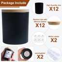CONNOO 12 Pack 10 OZ Matte Black Glass Candle Jars for Making Candles with Airtight Bamboo Lids Nice Sticky Warning Labels for Candle Making Empty Container Bulk - Dishwasher Safe