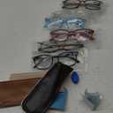 Henotin 6 Pack Reading Glasses for Women Men Blue Light Blocking Stylish Computer Readers with Leather Case