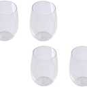 Cabilock Whiskey Glasses 4pcs Plastic Cups Stemless Wine Glasses Clear Coffee Cups Tea Cup Wine Tumblers Beverage Glasses Drinking Cups for Juice Milk Beverage Whiskey Glasses Terrarium