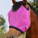 Harrison Howard All Round Mesh Horse Fly Mask UV Protective with Fleece Padded Edging Purple M