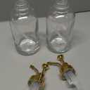 Molimoli Syrup Dispenser for Coffee Bars, Glass Syrup Bottle w. Pump, 16.9 oz 500 ml, Set of 2, Gold Upgraded Dispenser